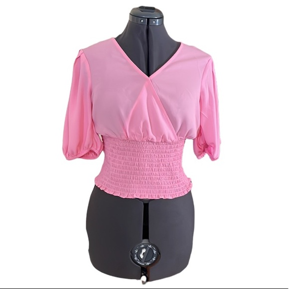 1. State Bubblegum Pink Semi-sheer Peasant Blouse Size Small - Picture 10 of 14